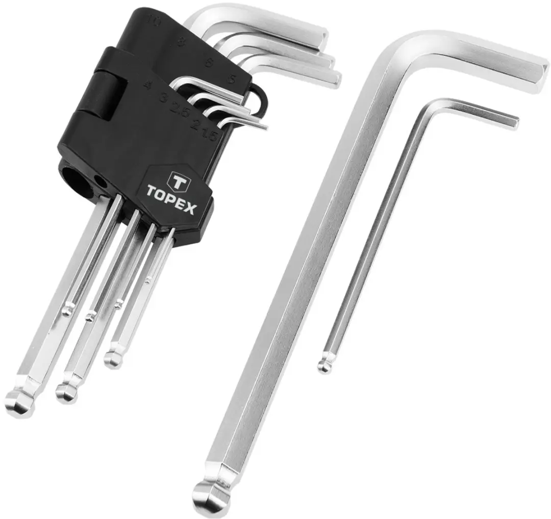 Topex Lange Inbussleutelset 9-delig 1.5-10mm - afbeelding 3 van 6