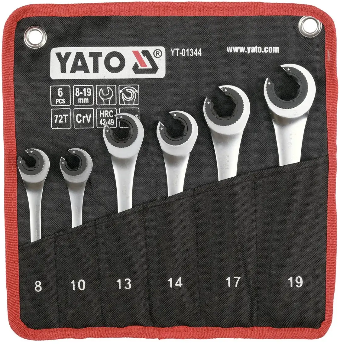 YATO 6 Delige Open Ring Ratels Sleutelset (8,10,13,14,17,19 mm)