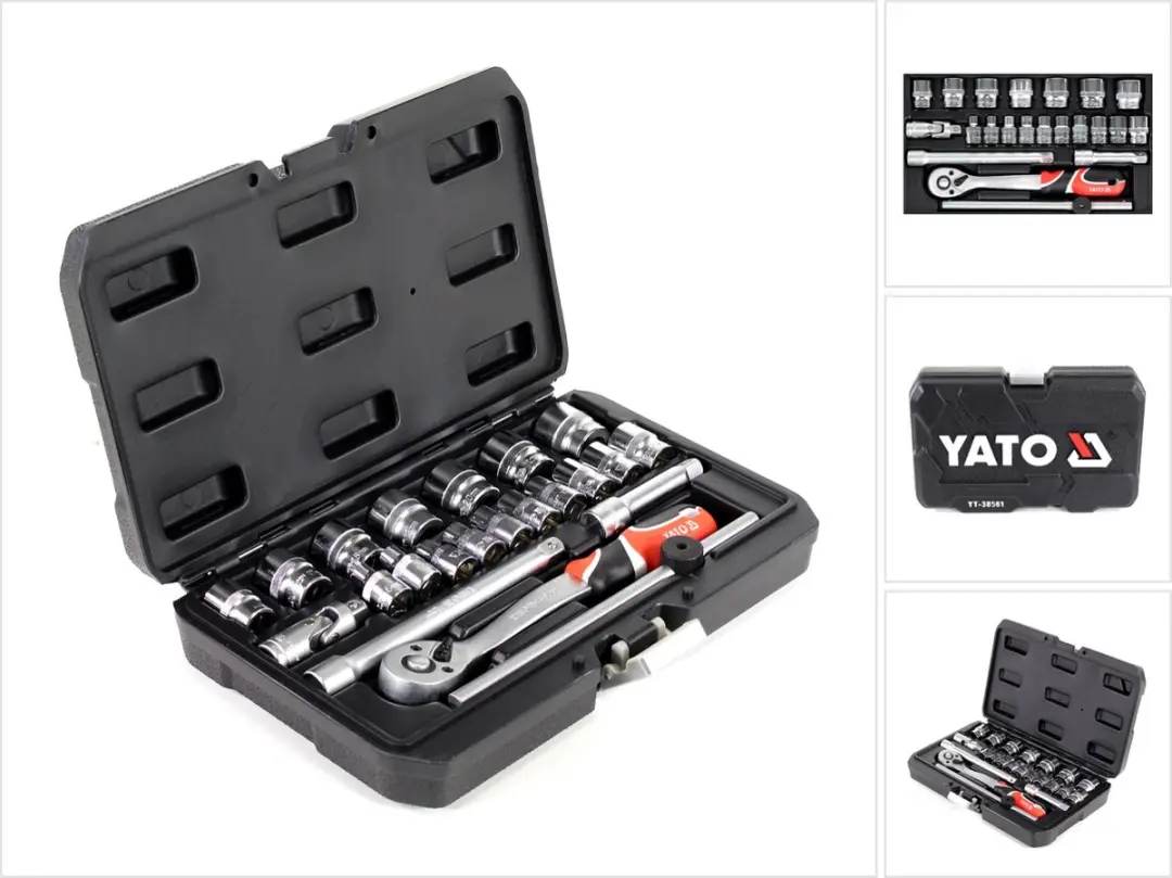 Yato YT38561 Doppenset 3/8" - 22 Stuks - Zwart - afbeelding 2 van 6
