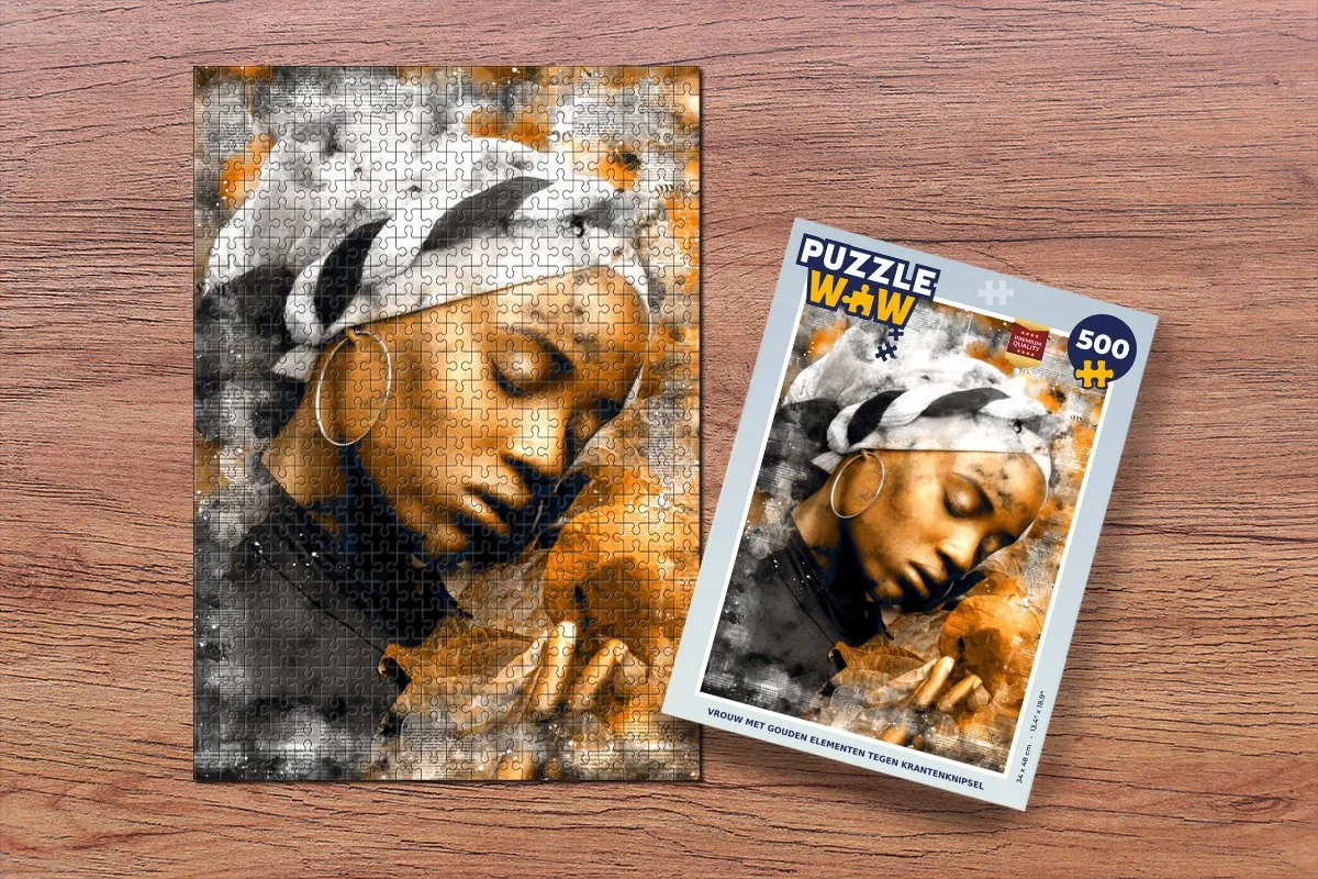 PuzzleWow Krant Hoofddoek Legpuzzel 500 Stuks - Multicolor