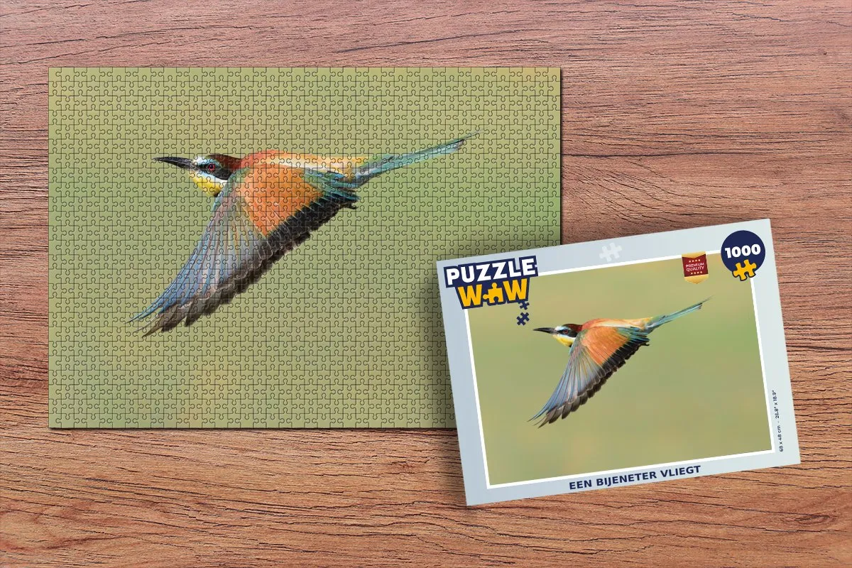 PuzzleWow Een Bijeneter vliegt Legpuzzel 1000 Stuks - Multicolor