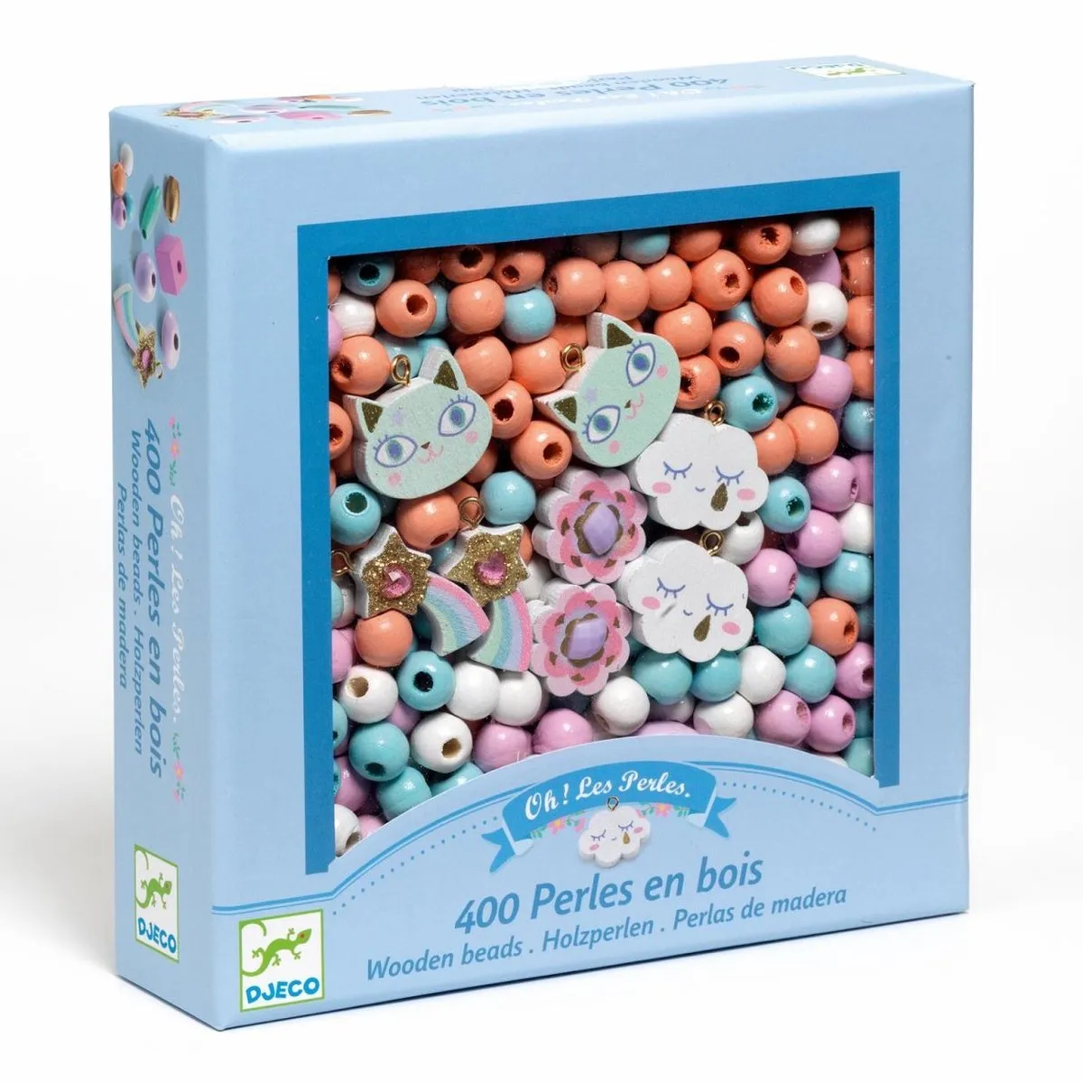Djeco Houten Kralen Regenboog - 150cm - 7 Kleuren