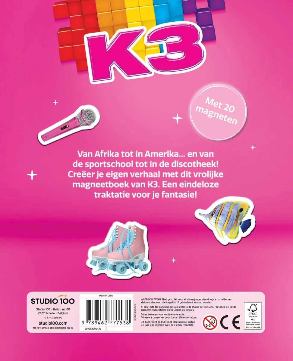 Studio 100 K3 Magneetboek - 20 Magneten