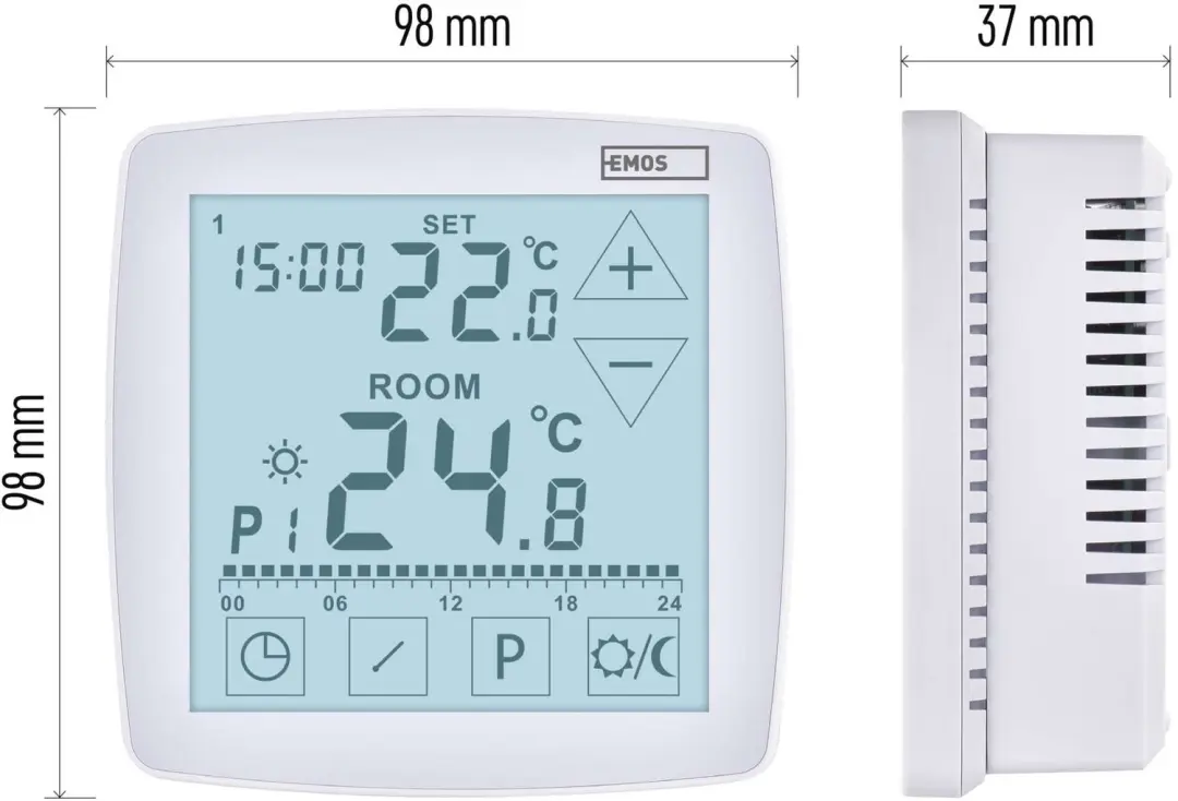 Emos P56A01 OpenTherm kamerthermostaat - Bedraad, programmeerbaar - Wit - afbeelding 4 van 6