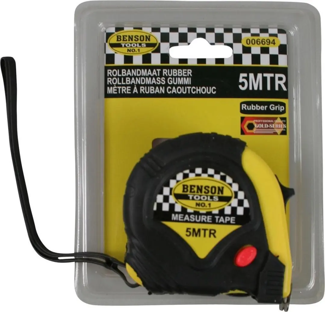 Benson Rolmaat Rubber Meetlint - 5 meter - 19 mm - afbeelding 2 van 6