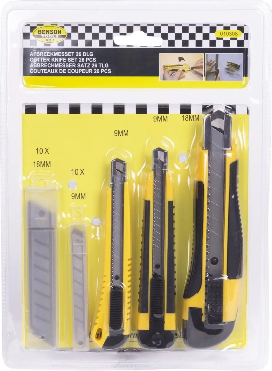 Benson Afbreekmessen 9 mm en 18 mm - 20 Reservemessen - afbeelding 3 van 6