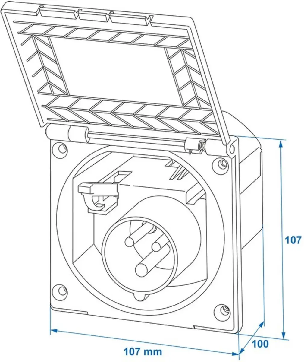 ProPlus CEE Wandinvoerdoos 105x105mm - 16A IP44 - Zwart - afbeelding 2 van 6