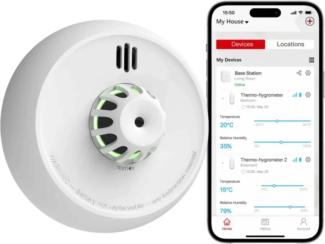 X-Sense XH02-M Draadloos koppelbare hittemelder met WiFi