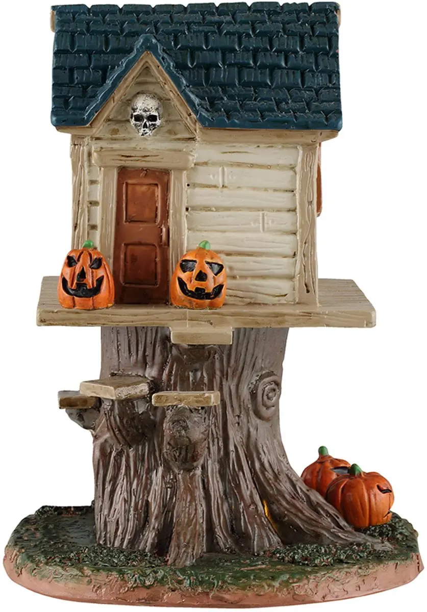 Lemax Spooky Town Skull Tree House Ornament - Met Licht - afbeelding 2 van 4