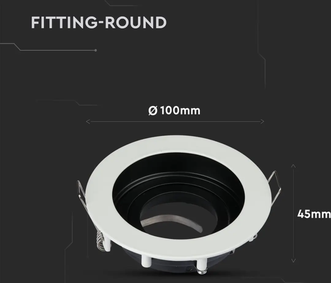 V-TAC VT-781RD-WH LED Inbouwspot - GU10 - IP20 - Wit - afbeelding 4 van 6