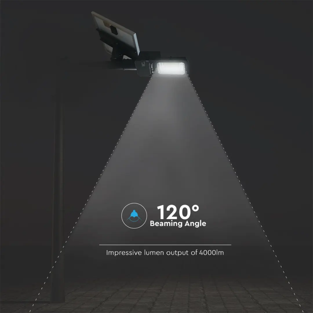 V-TAC VT-ST200 Solar Straatlantaarn - 4000 Lumen - IP65 - afbeelding 5 van 6