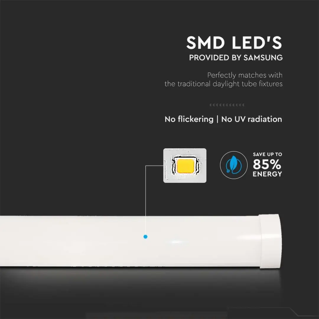 V-TAC VT-8-40-N LED Armatuur 120cm - 40W - 4800lm - afbeelding 5 van 6