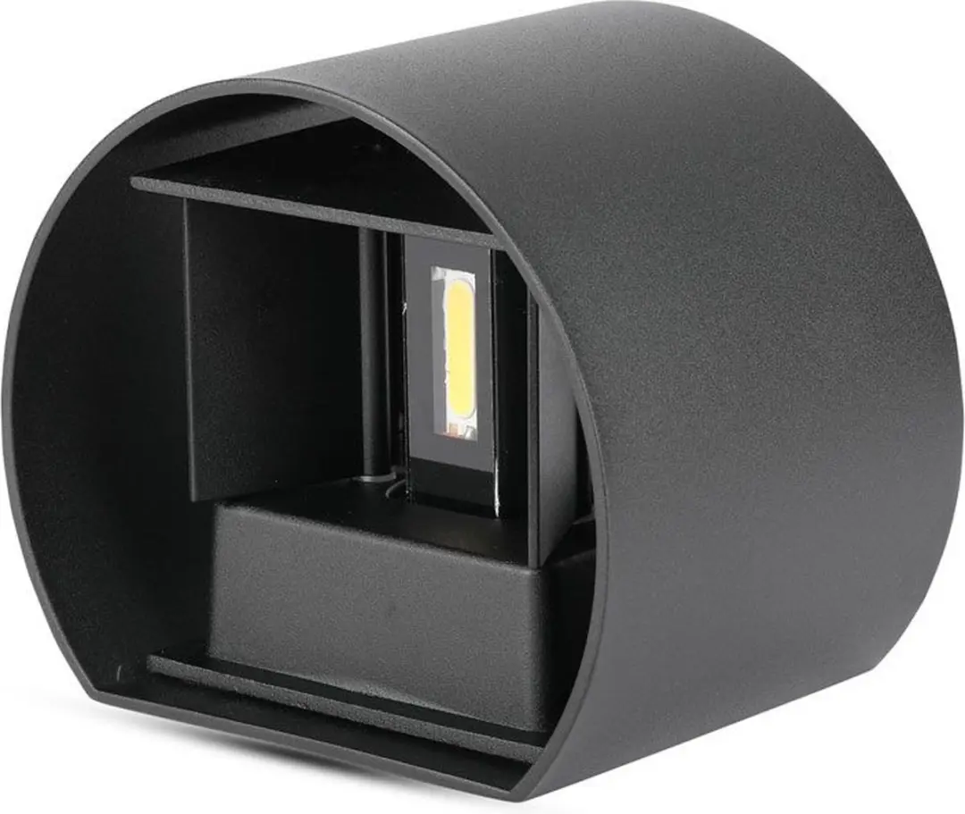 V-TAC VT-756-B-N LED Ronde Wandlamp - IP65 - Zwart - afbeelding 3 van 6