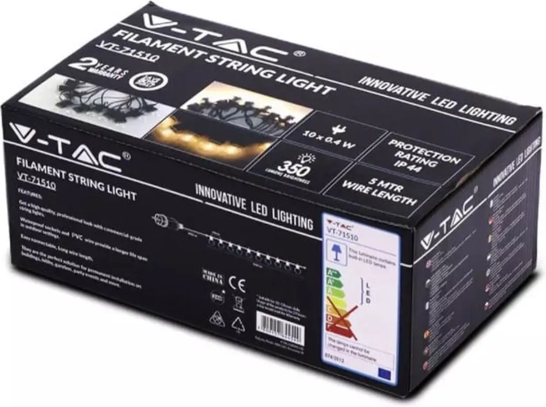 V-TAC VT-71510-N String Light - IP44 - 3000K - afbeelding 5 van 6