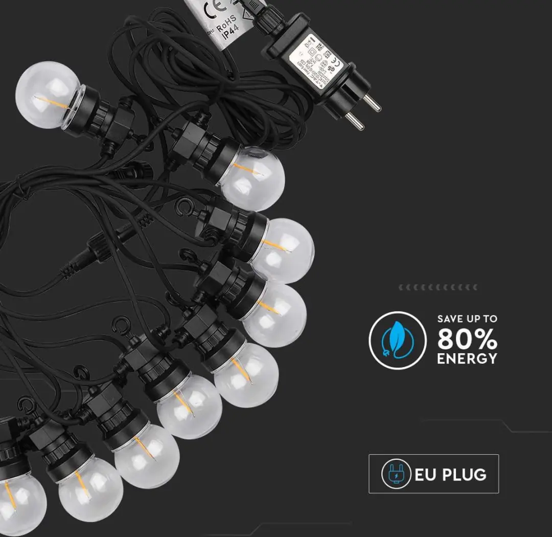 V-TAC VT-71510-N String Light - IP44 - 3000K - afbeelding 3 van 6