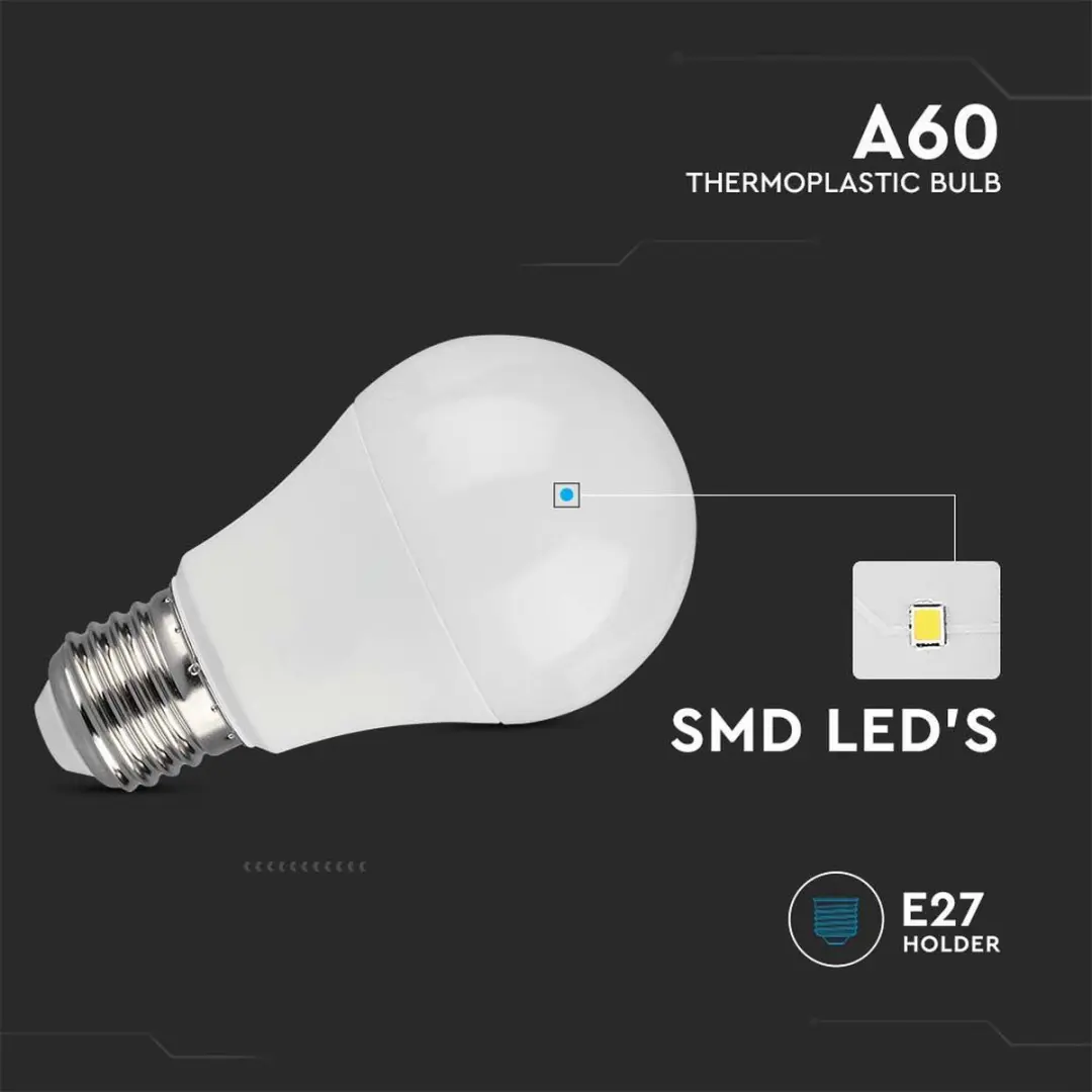 V-TAC VT-2112-N LED Lamp GLS E27 - 10.5W - 3000K - afbeelding 3 van 6
