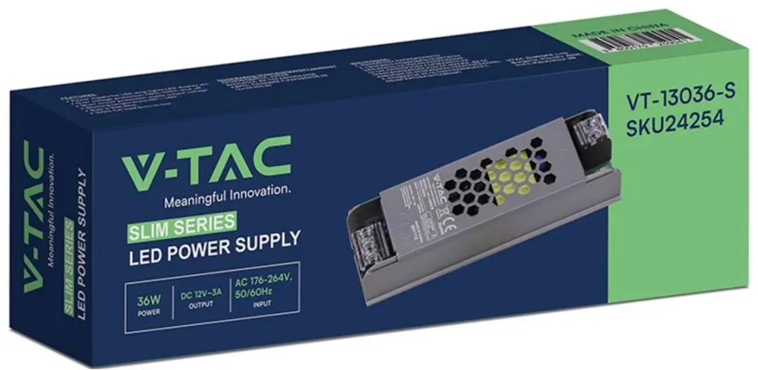 V-TAC VT-13036-S LED-transformator 36W 12V - afbeelding 3 van 3