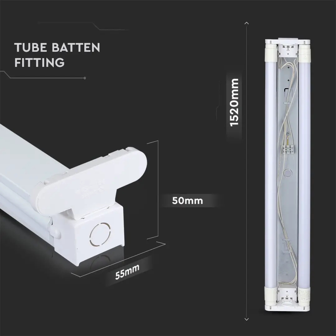 V-TAC VT-15021 LED Tube - Dubbele fitting - IP20 - Wit - 150CM x 2 - afbeelding 4 van 6