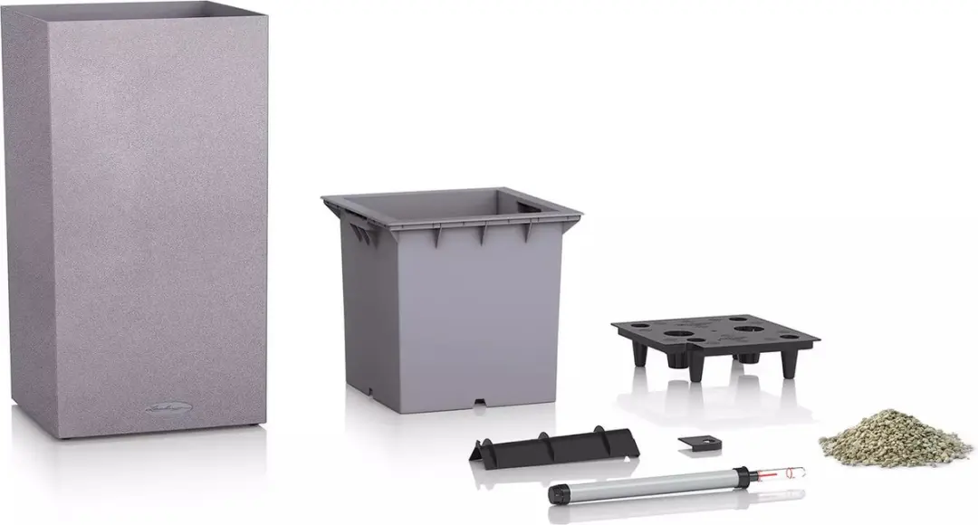 Lechuza Canto Stone 30 high plantenbak - kwartswit - afbeelding 4 van 6