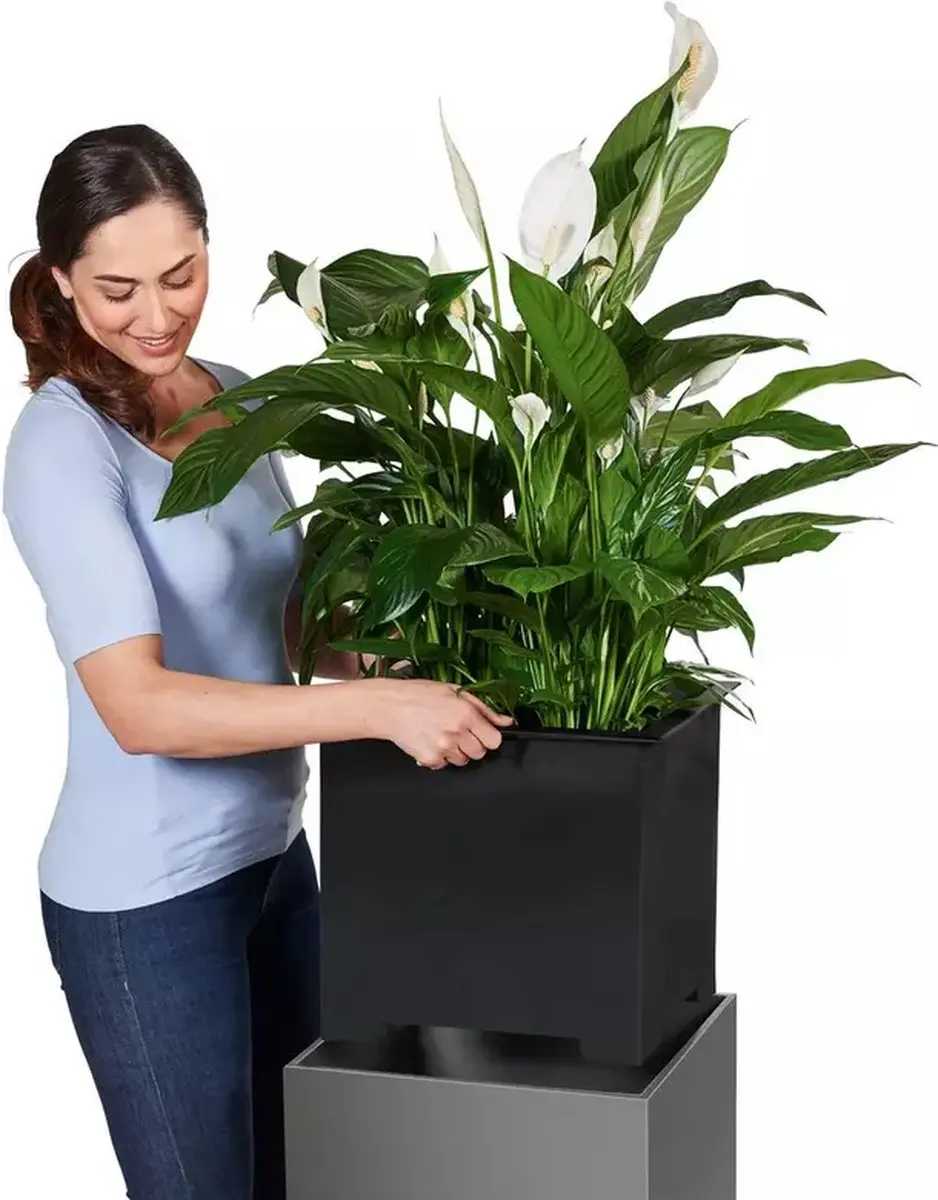 Lechuza CANTO Premium 40 Hoog Plantenbak - 29l - Wit Hoogglans - afbeelding 6 van 6