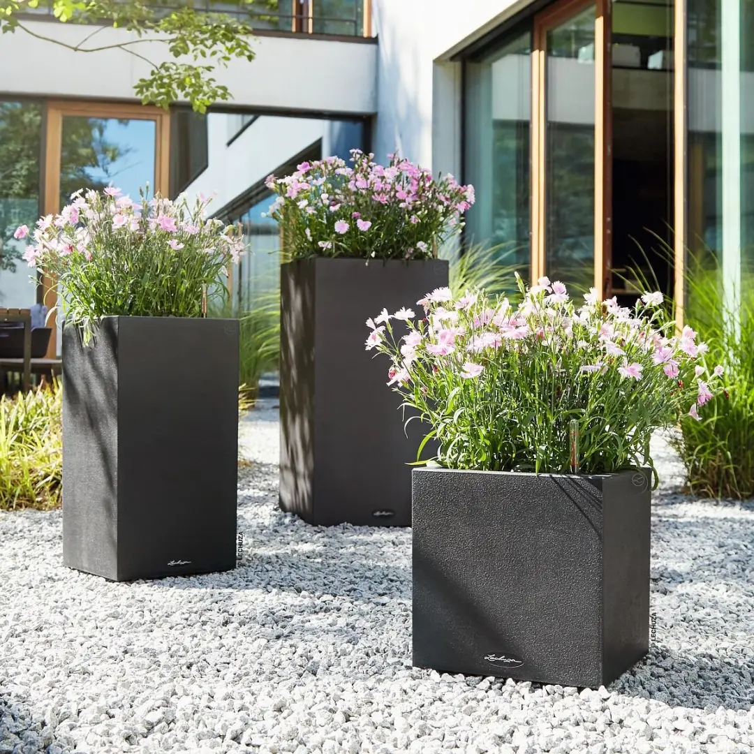 Lechuza Canto Stone 40 Low Plantenbak - 29 l - Grafietzwart - afbeelding 2 van 6