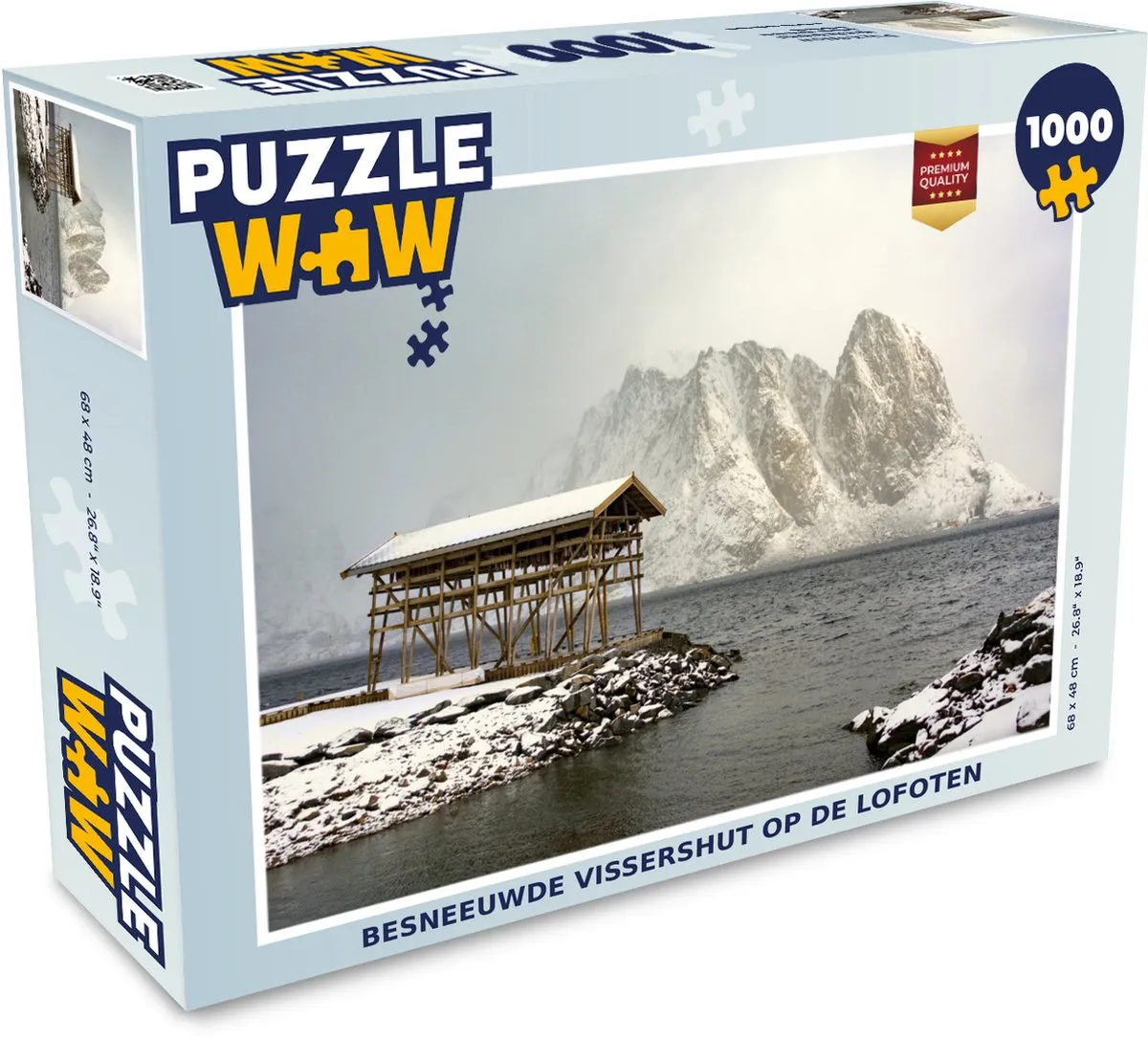 PuzzleWow Besneeuwde Vissershut Lofoten Legpuzzel 1000 Stuks