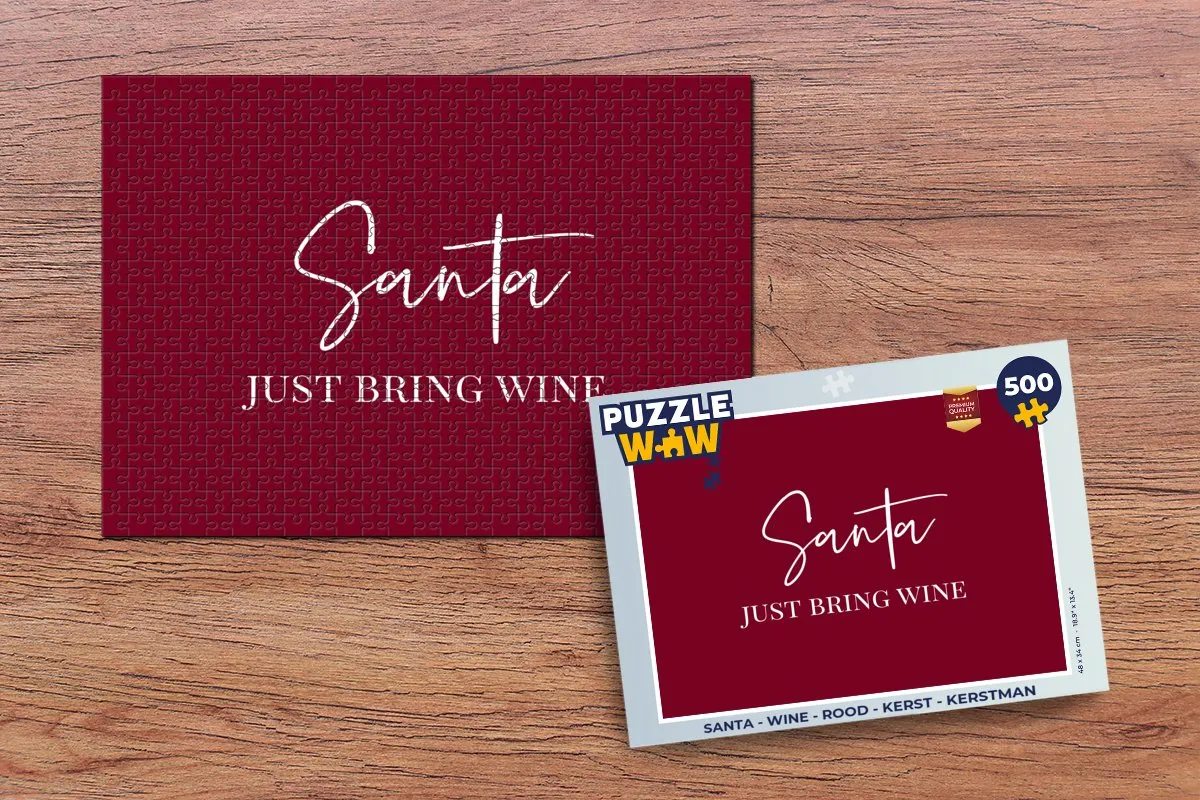 PuzzleWow Santa Wine Legpuzzel 500 Stuks - Rood