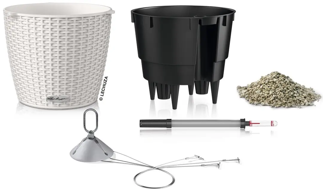 Lechuza NIDO Cottage 28 Plantenbak - 6 l - Lichtgrijs - afbeelding 2 van 6