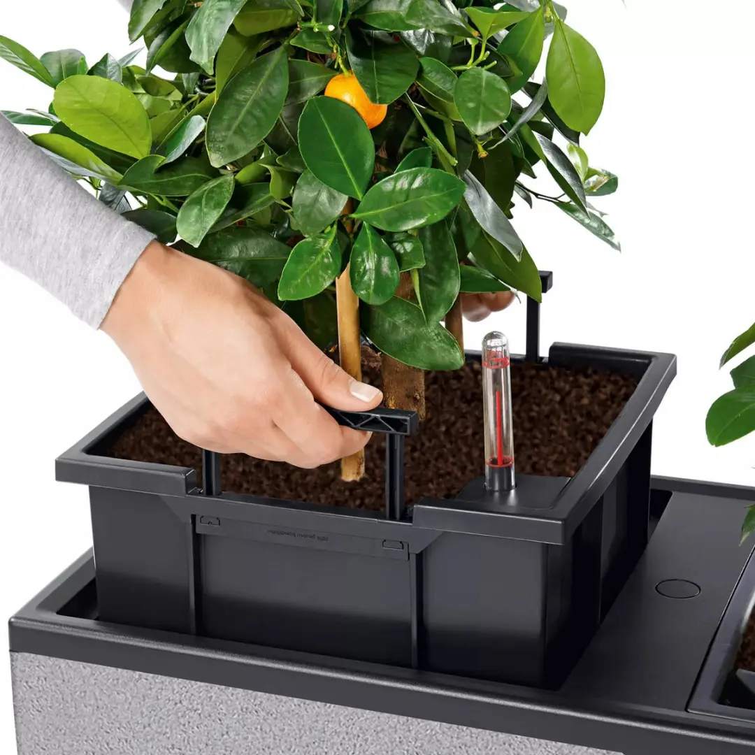 Lechuza TRIO Stone 40 Plantenbak - 31l - Steengrijs - afbeelding 3 van 6