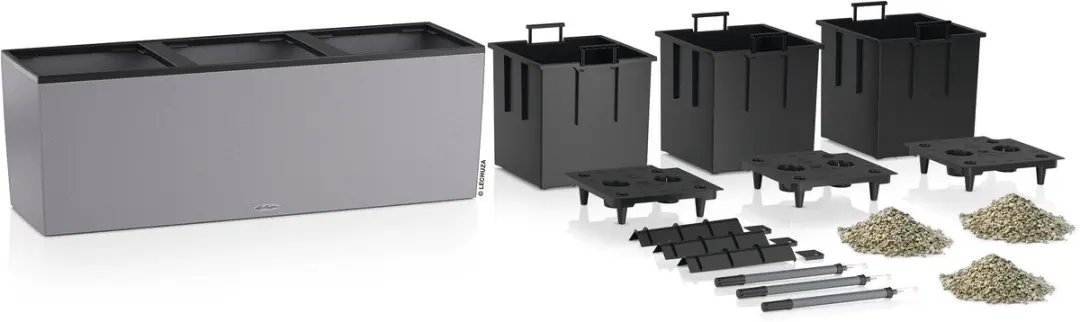 Lechuza TRIO Stone 40 Plantenbak - 31l - Steengrijs - afbeelding 5 van 6