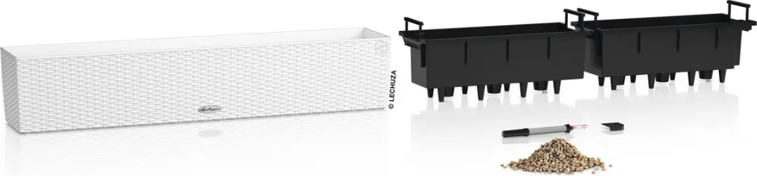 Lechuza Balconera Cottage 100 Plantenbak - Wit - afbeelding 3 van 6