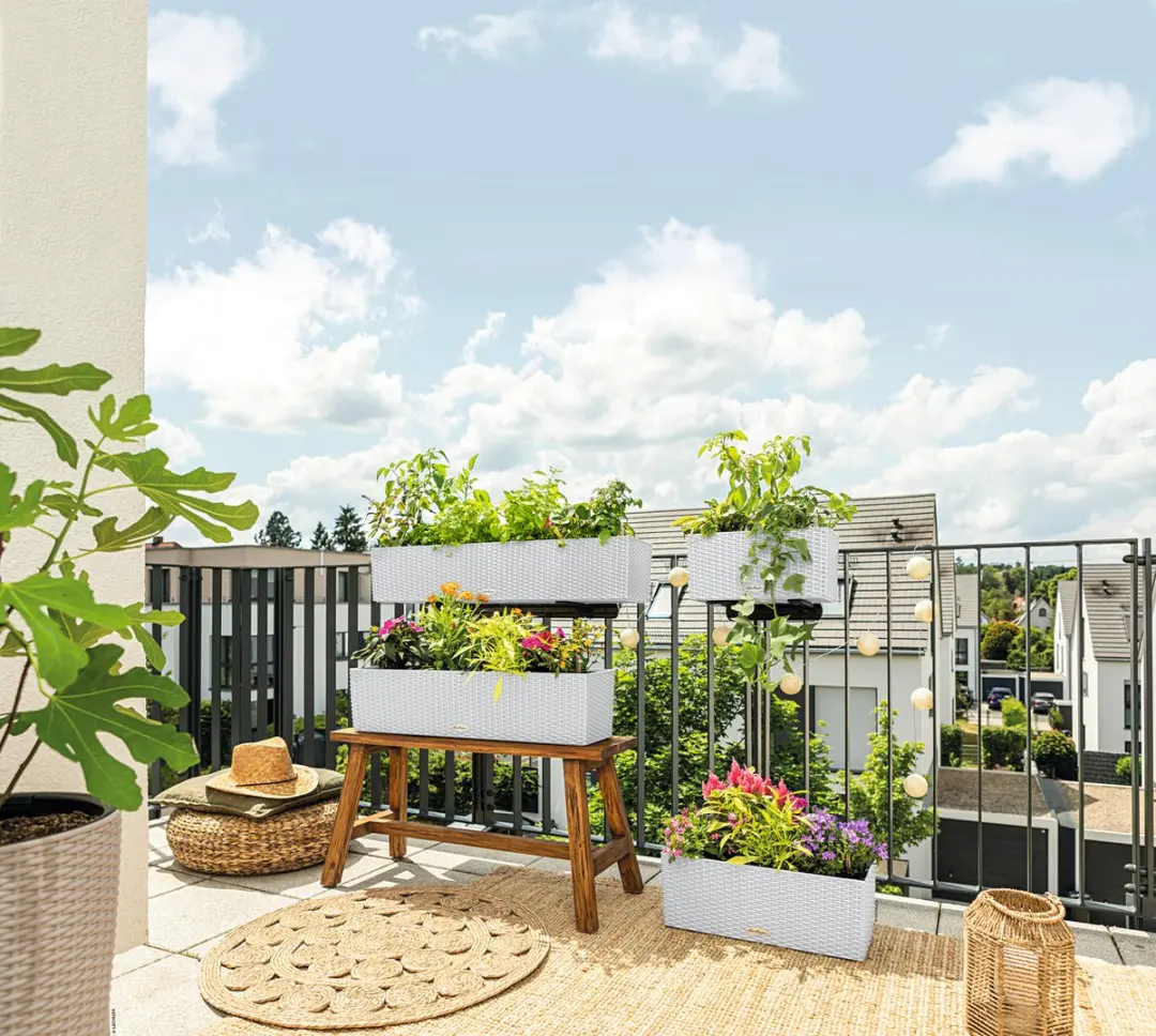 Lechuza Balconera Cottage 100 Plantenbak - Wit - afbeelding 4 van 6