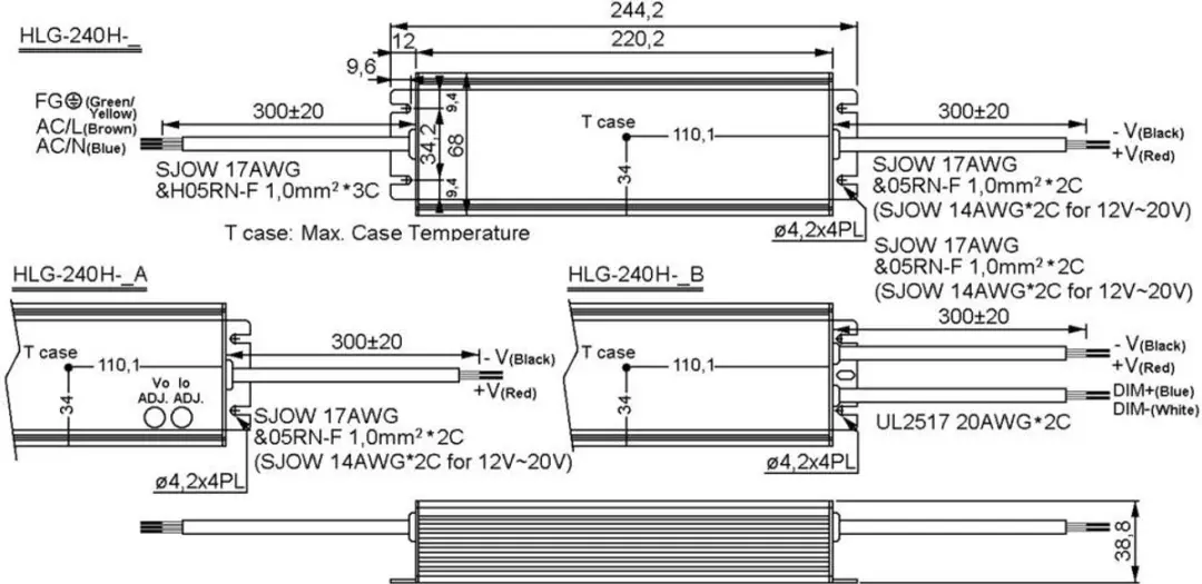 Mean Well HLG-240H-48 LED-driver - 240W - 48V - afbeelding 3 van 4