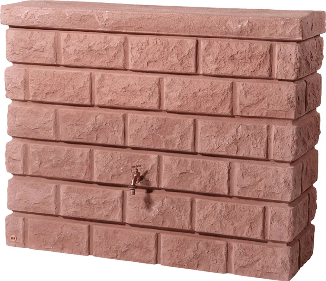 Graf regenton Rocky 400 L-steenrood-met kraantje-met vulautomaat voor rechthoeki