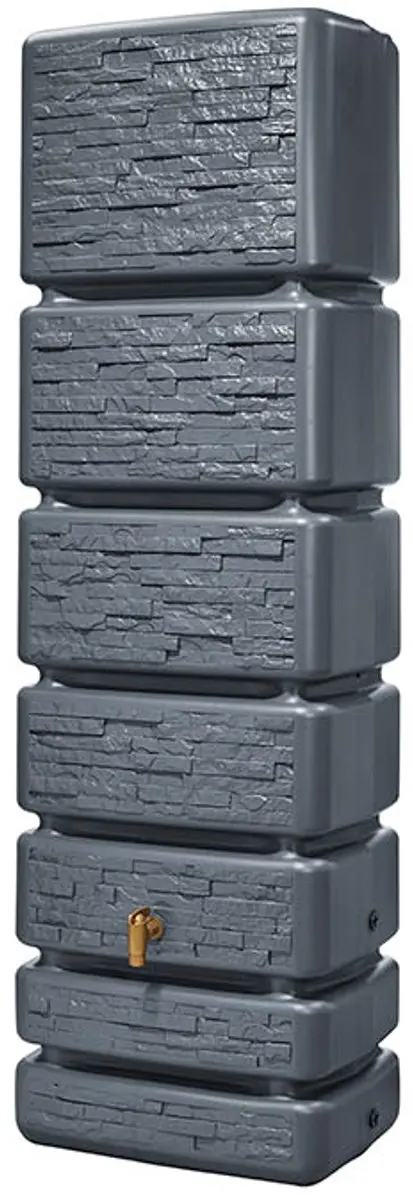 Graf regenton Slim Stone Decor 350 L- grijs-met kraantje-met vulautomaat voor re