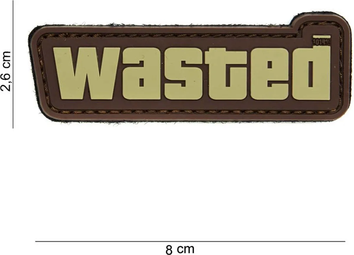 101 inc Embleem 3D PVC Wasted Bruin