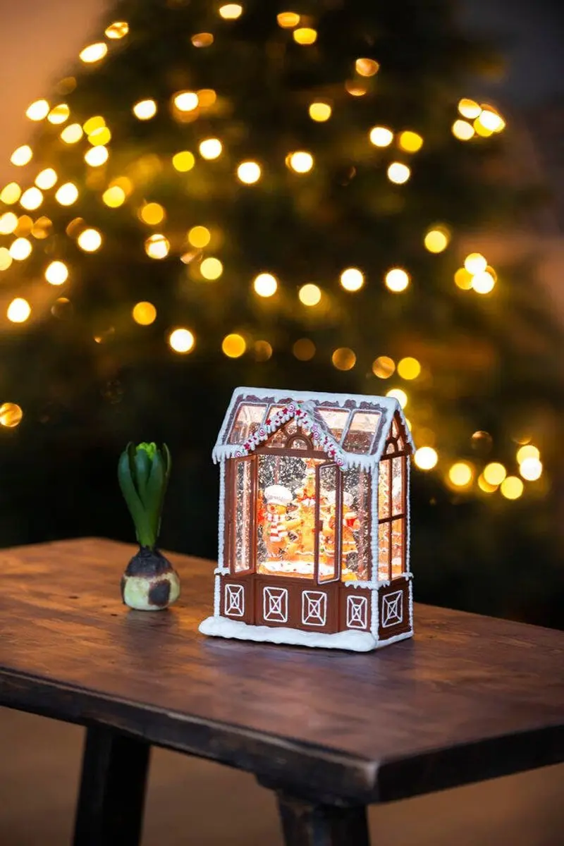Konstsmide LED Sneeuwlantaarn Waterspinner Peperkoek Bruin - afbeelding 2 van 5