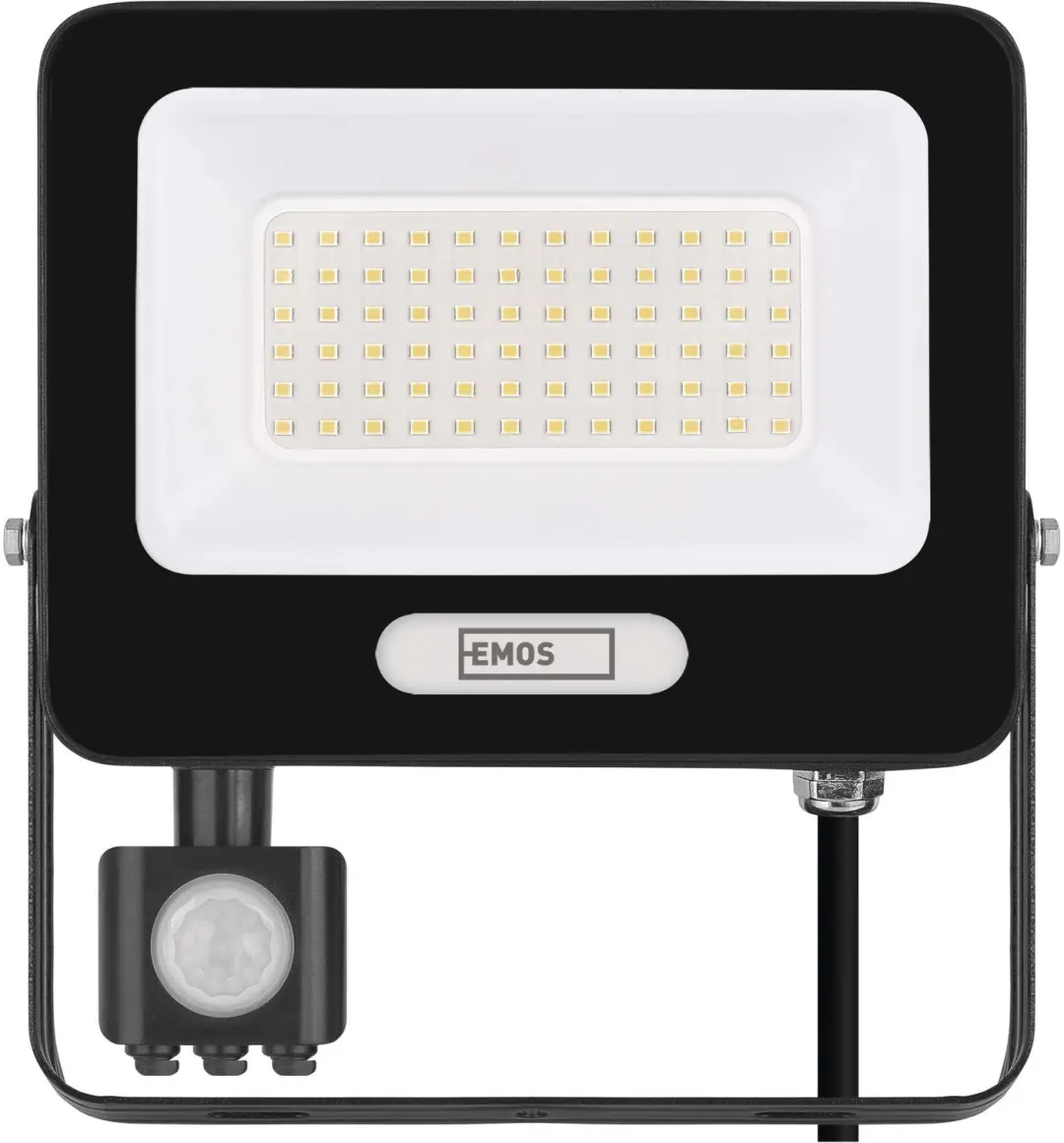 EMOS GLARO LED-schijnwerper met bewegingssensor, 50 W, zwart, IP54, 5000 lm, neu