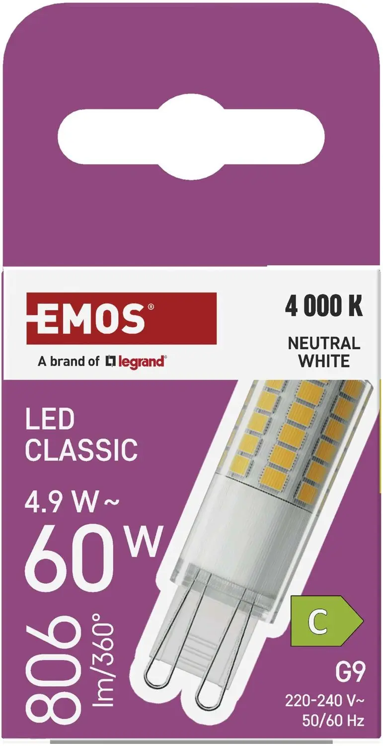 EMOS ZQ9C43 LED-lamp G9 - 4,9W - 806lm - Neutraal wit - afbeelding 5 van 6