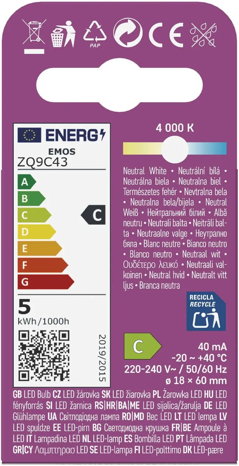 EMOS ZQ9C43 LED-lamp G9 - 4,9W - 806lm - Neutraal wit - afbeelding 6 van 6