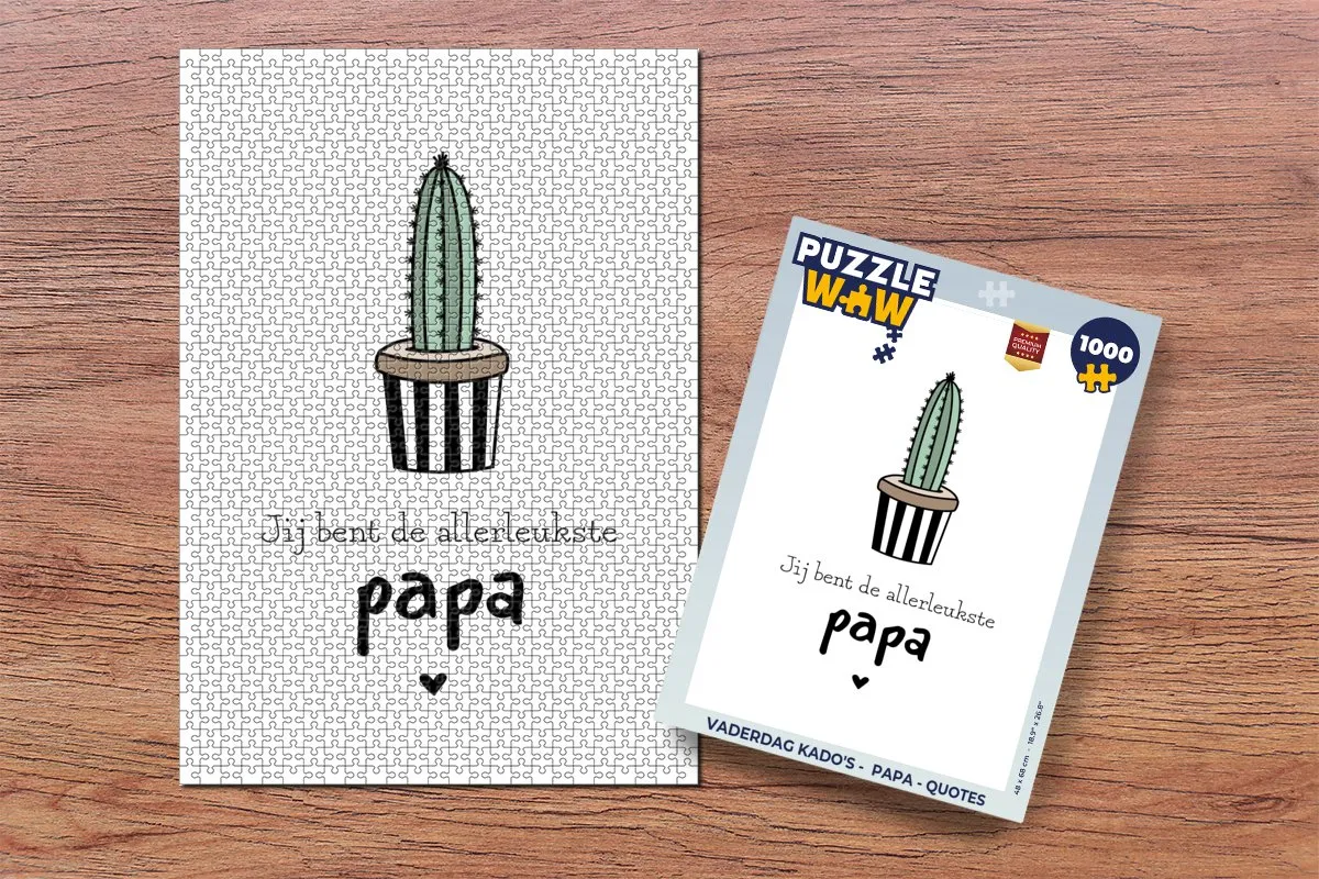 PuzzleWow Jij bent de allerleukste papa Legpuzzel 1000 Stuks - Multicolor