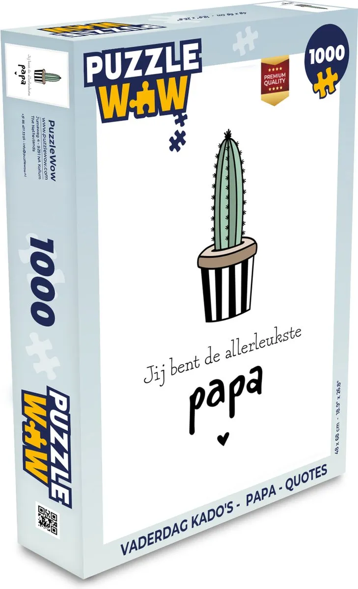 PuzzleWow Jij bent de allerleukste papa Legpuzzel 1000 Stuks