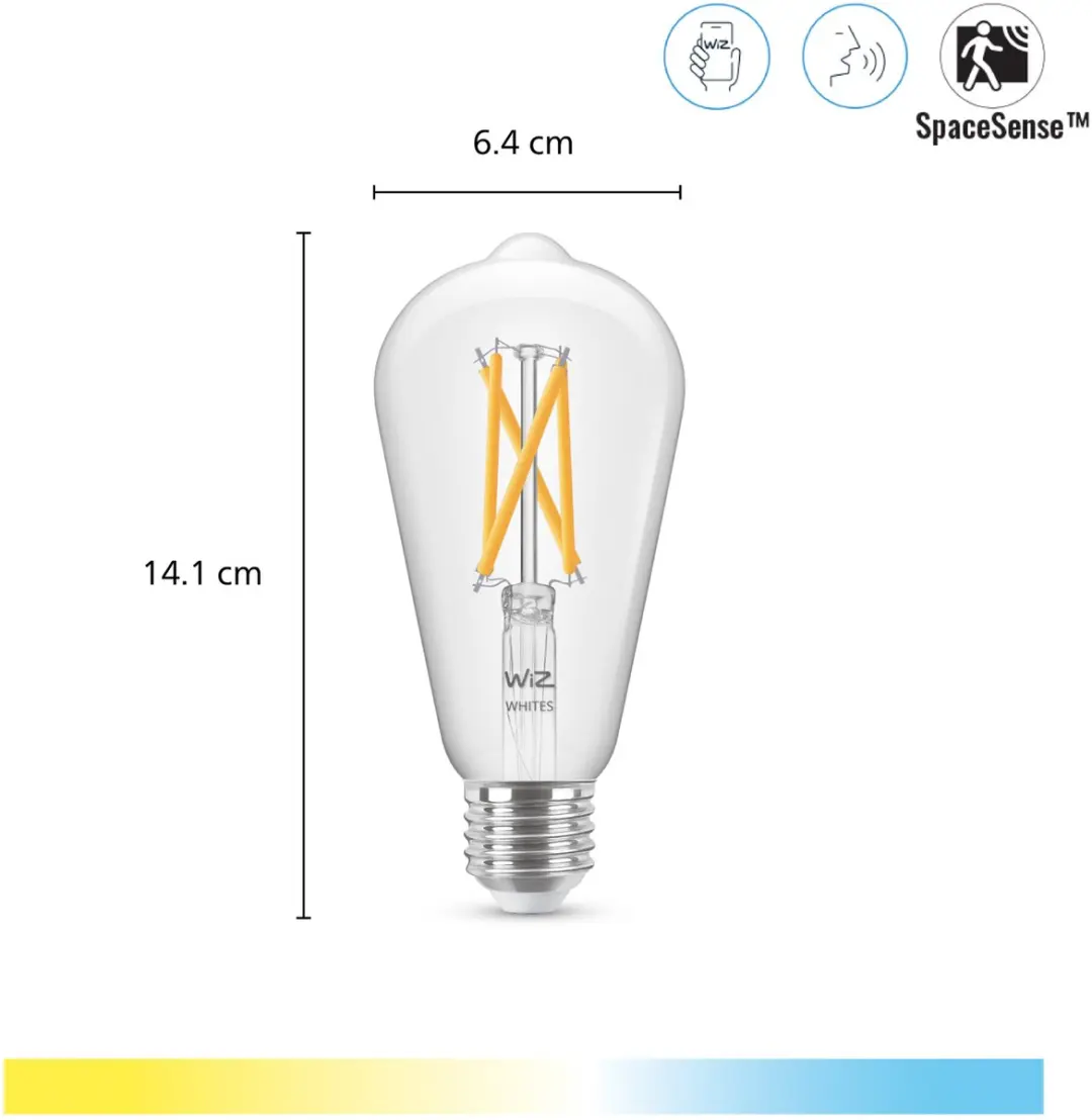 WiZ Edison Filament Lamp E27 - 60W - Transparant - afbeelding 3 van 6