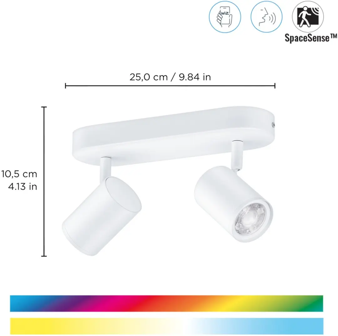 WiZ Imageo Opbouwspot 2 Spots - GU10 2x 5W - Wi-Fi - afbeelding 2 van 6