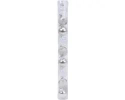Decoris Glazen Kerstballen 3cm - 9 stuks - Winter Wit Zilver - afbeelding 5 van 6