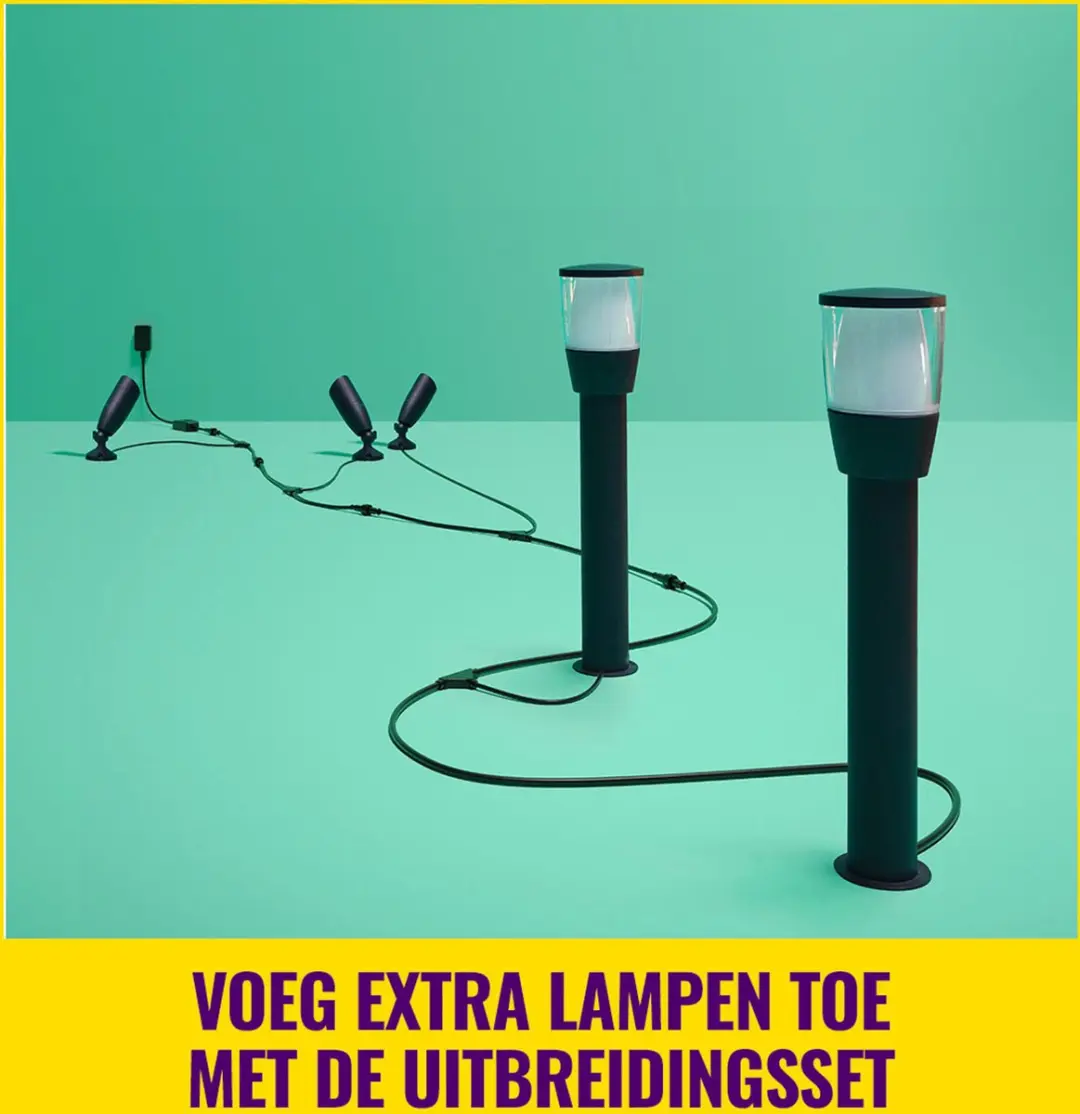 WiZ Elpas Tuinpaal Starterset - 4,8W - Zwart - afbeelding 6 van 6