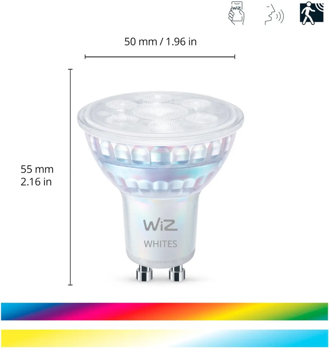 WiZ Slimme GU10 LED Spot 5W - 3-pack - RGB en Wit Licht - afbeelding 3 van 6