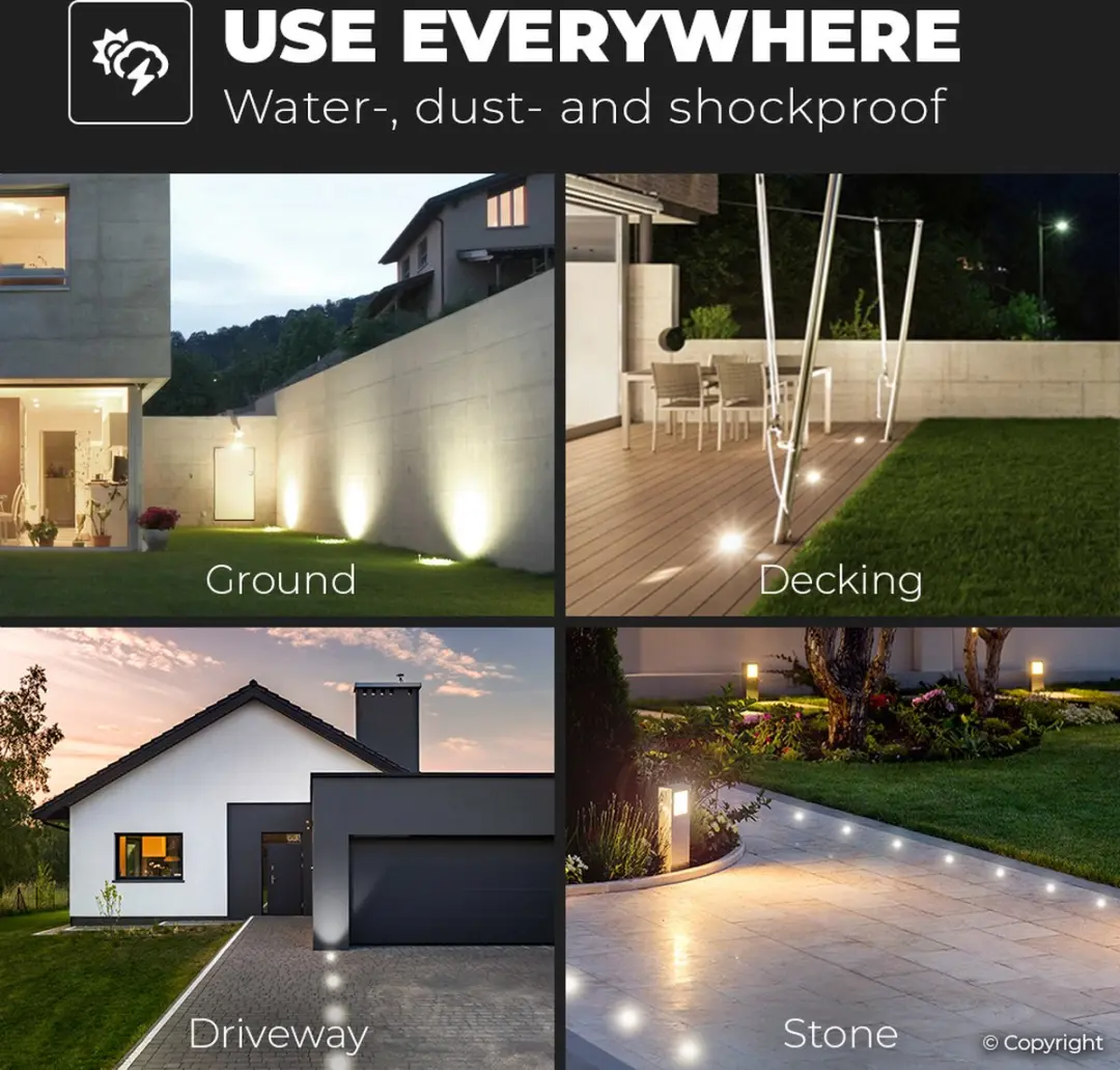 V-tac Dimbare LED Grondspot Vierkant RVS - 5W - afbeelding 4 van 6