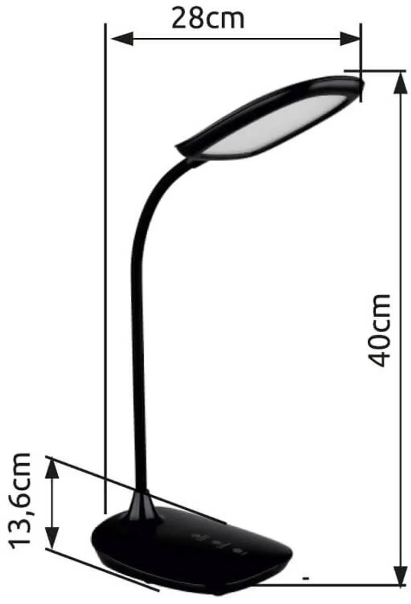 Globo Botal Bureaulamp 58455B - 9W LED - Zwart - afbeelding 5 van 6