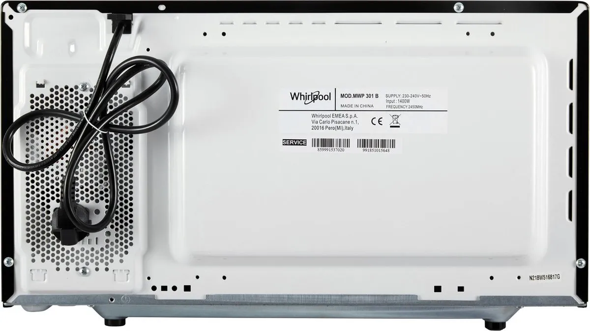 Whirlpool MWP 301 B Magnetron 900W - Zwart